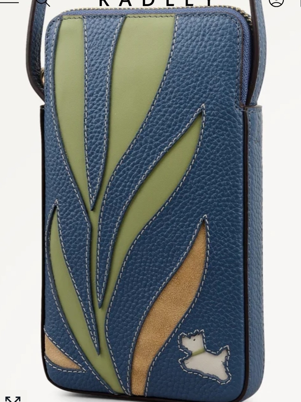 Radley Among The Trees Leather phone crossbody. NWT